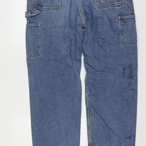Carhartt Men's Blue 34x36 Relaxed Fit Work Jeans Denim Straight Leg