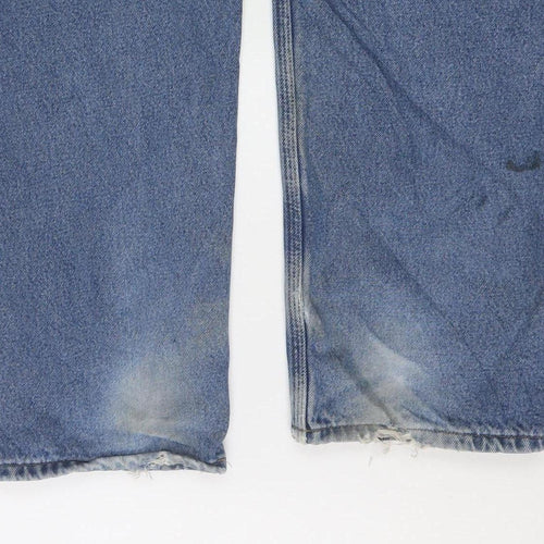 Carhartt Men's Blue 34x36 Relaxed Fit Work Jeans Denim Straight Leg