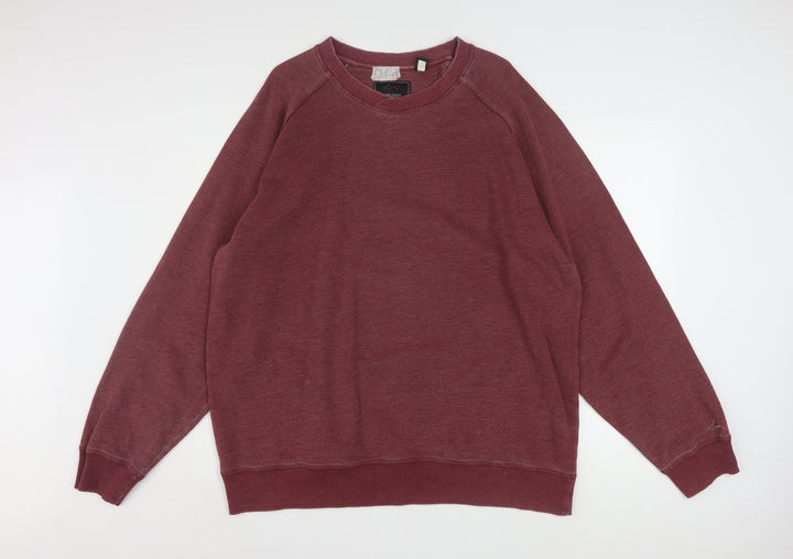 Greg Norman Men’s Red 2XL Cotton Blend Crew Neck Jumper