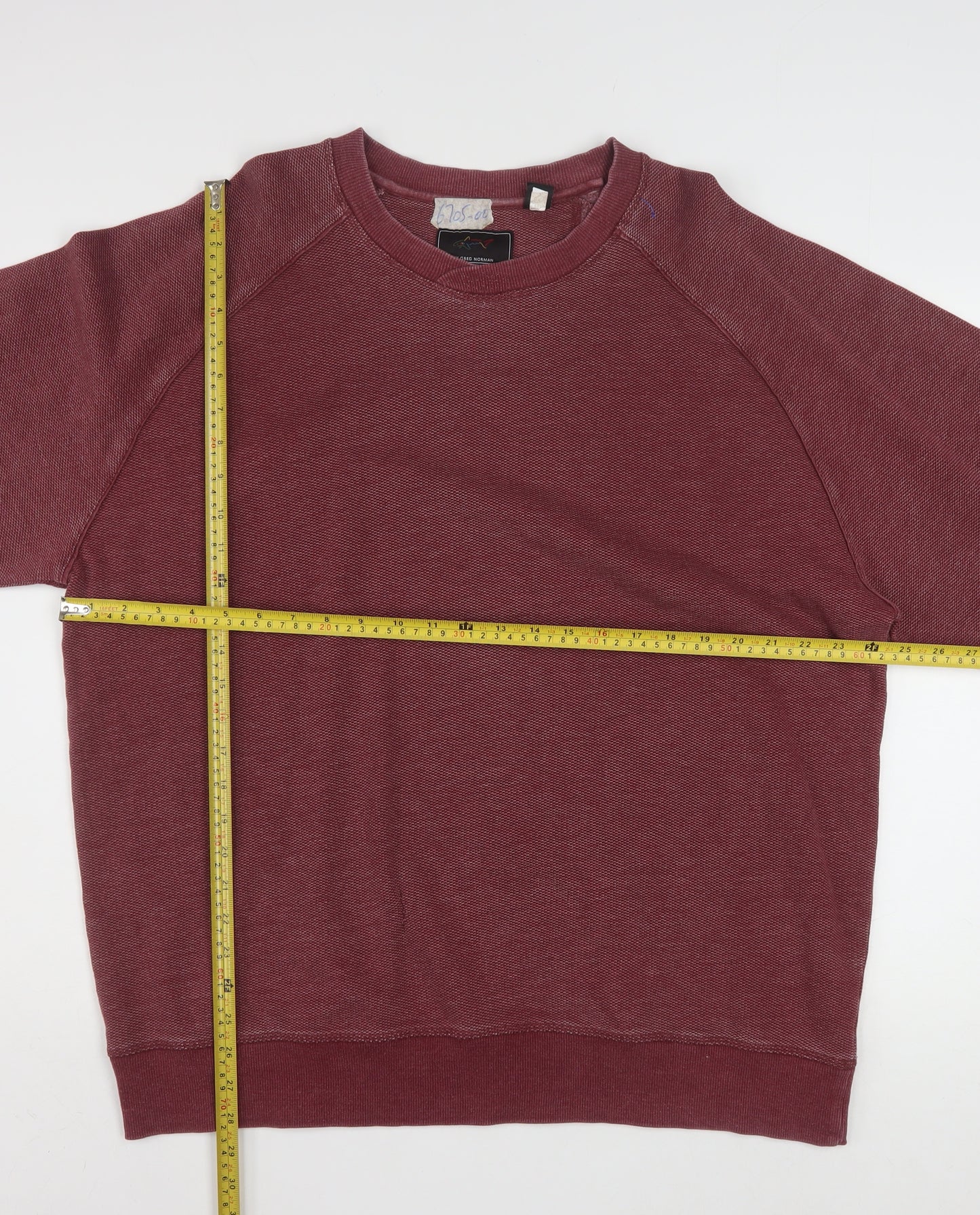 Greg Norman Men’s Red 2XL Cotton Blend Crew Neck Jumper