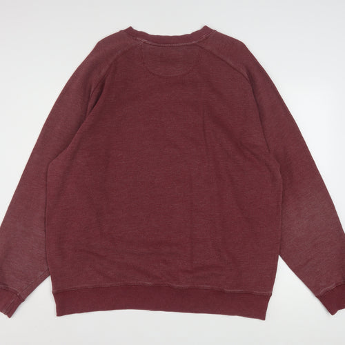 Greg Norman Men’s Red 2XL Cotton Blend Crew Neck Jumper