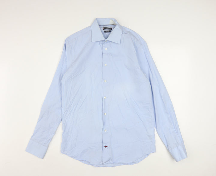 Tommy Hilfiger Men's Blue Regular Fit Long Sleeve Button-Up Shirt Size 15.75/40