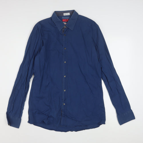 Hugo Boss Men's Blue Long Sleeve Button-Up Shirt Size M