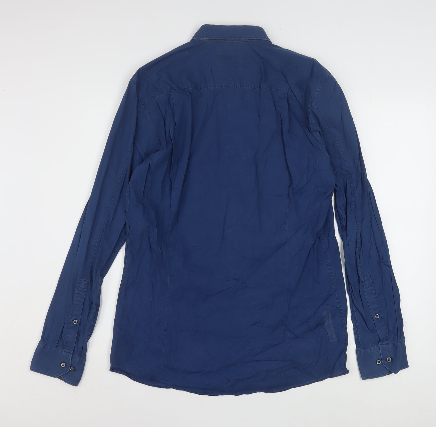 Hugo Boss Men's Blue Long Sleeve Button-Up Shirt Size M