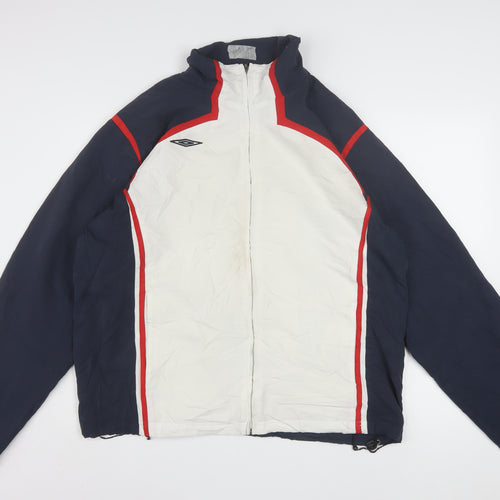 Umbro Men's Blue and White XL Sports Windbreaker Jacket