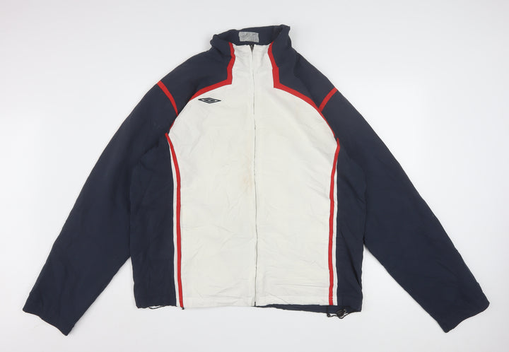 Umbro Men's Blue and White XL Sports Windbreaker Jacket