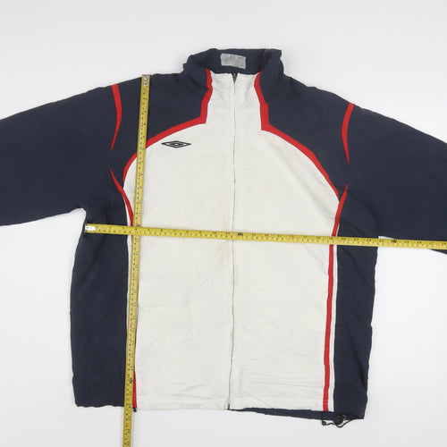 Umbro Men's Blue and White XL Sports Windbreaker Jacket