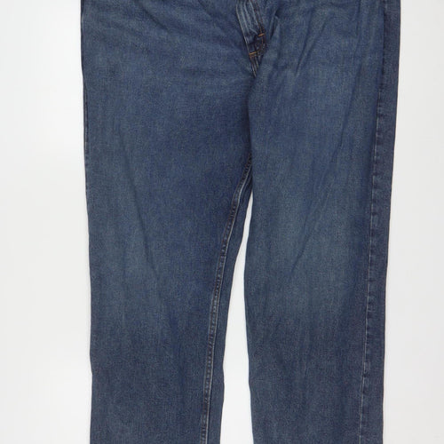 Lee Men's Blue Denim Straight Jeans 42x32 Big & Tall