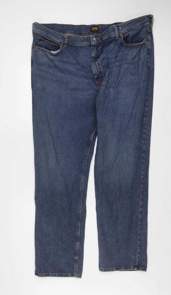 Lee Men's Blue Denim Straight Jeans 42x32 Big & Tall