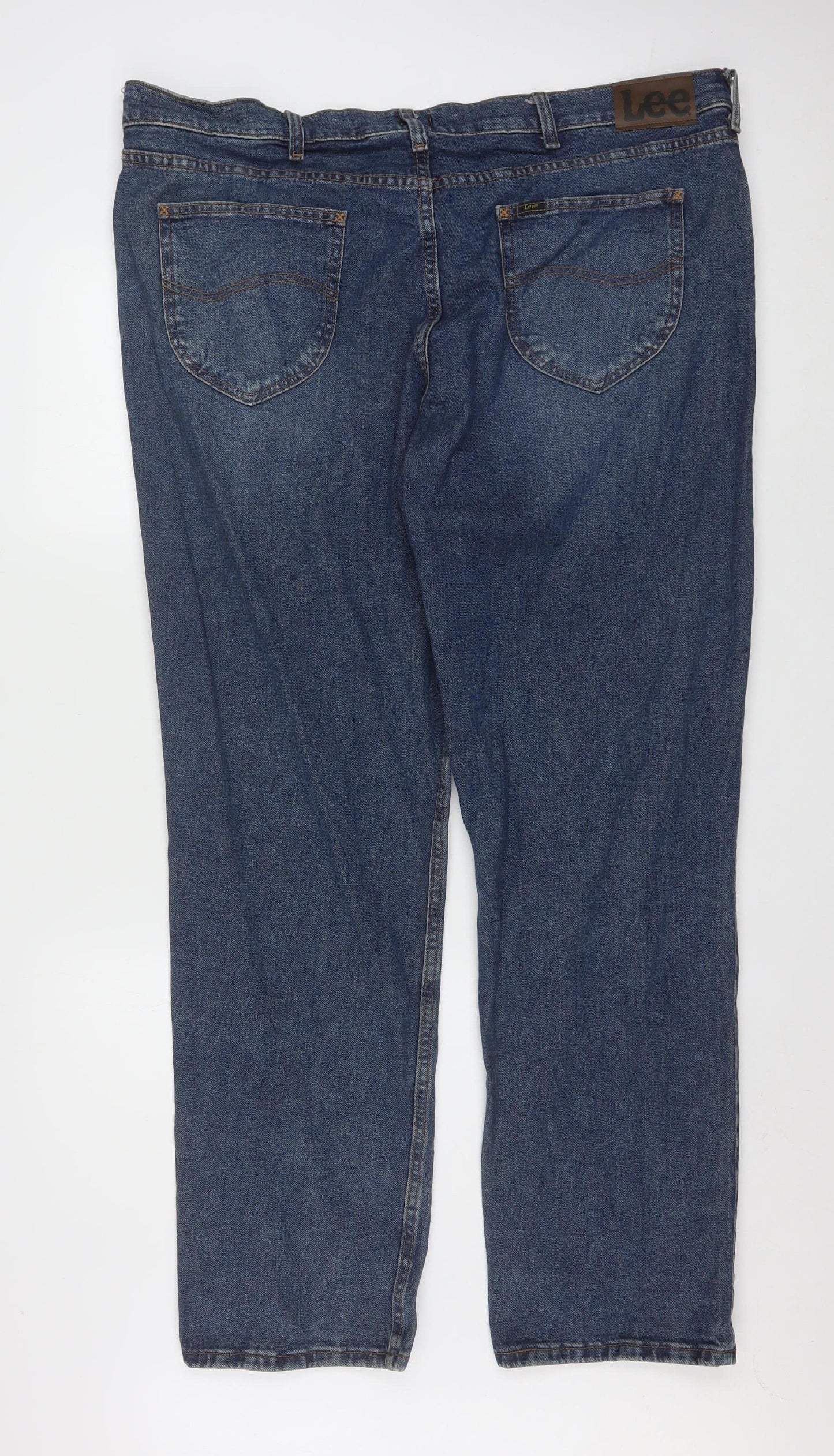 Lee Men's Blue Denim Straight Jeans 42x32 Big & Tall