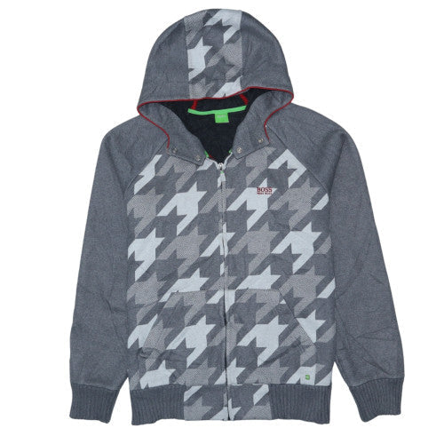 Hugo Boss Mens Grey XL Full Zip Hoodie with Logo