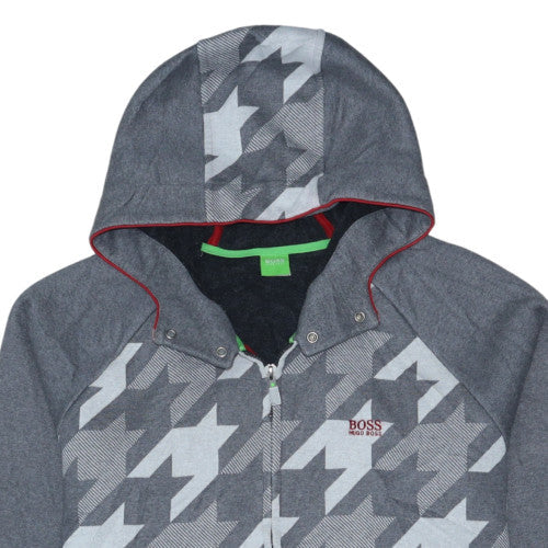 Hugo Boss Mens Grey XL Full Zip Hoodie with Logo