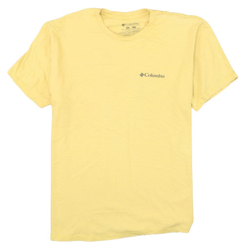Columbia Men's Yellow Graphic Print Crew Neck Cotton T-Shirt XL