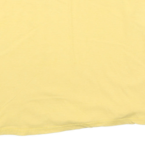 Columbia Men's Yellow Graphic Print Crew Neck Cotton T-Shirt XL