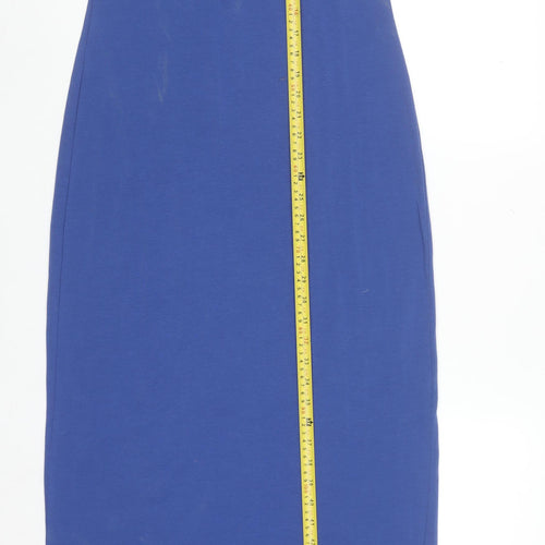 Next Women Blue Cotton Elastane Long Slip Dress Size 10