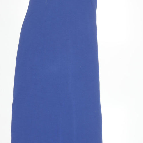 Next Women Blue Cotton Elastane Long Slip Dress Size 10