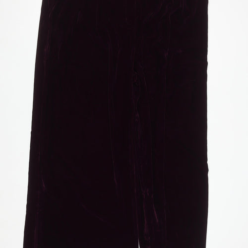 Nobody's Child Women's Purple Velvet Wide-Leg Trousers Size 22