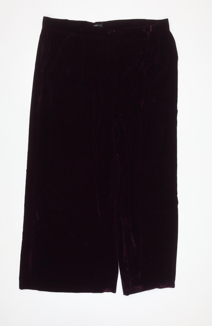 Nobody's Child Women's Purple Velvet Wide-Leg Trousers Size 22