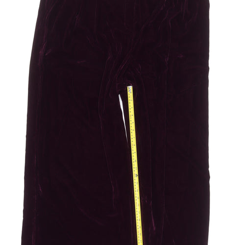 Nobody's Child Women's Purple Velvet Wide-Leg Trousers Size 22