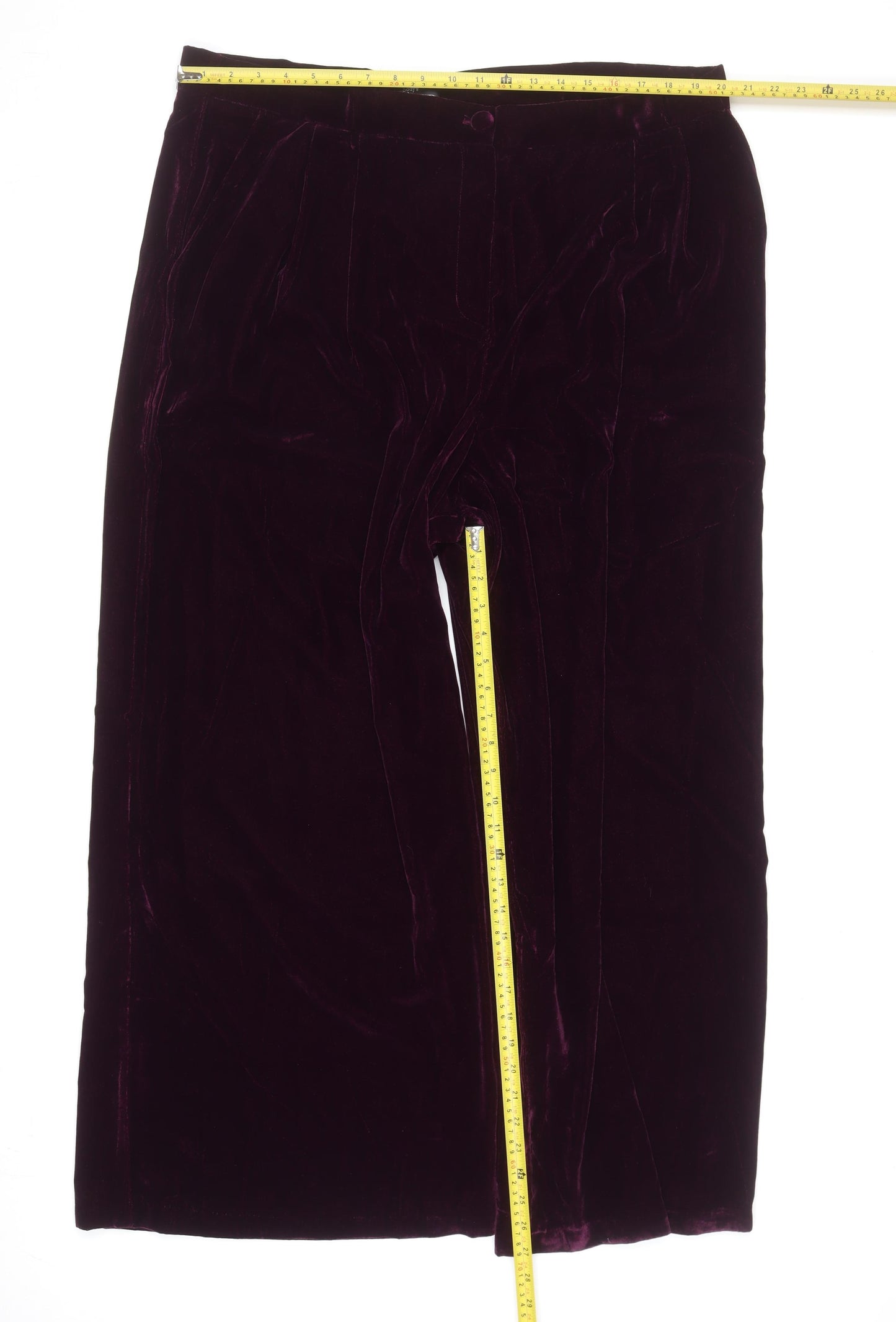 Nobody's Child Women's Purple Velvet Wide-Leg Trousers Size 22
