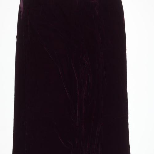 Nobody's Child Women's Purple Velvet Wide-Leg Trousers Size 22