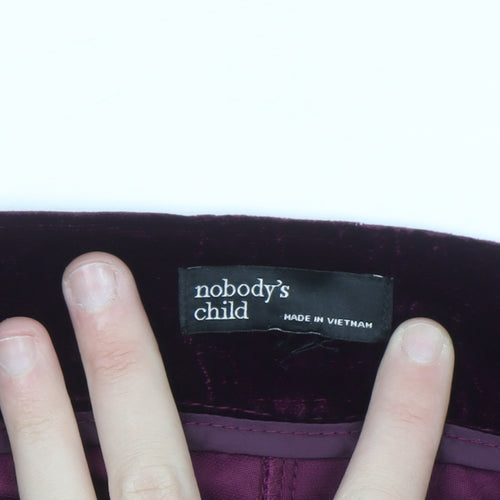 Nobody's Child Women's Purple Velvet Wide-Leg Trousers Size 22