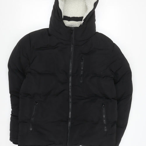 SoulCal & Co Men’s Black Puffer Hooded Jacket Size S