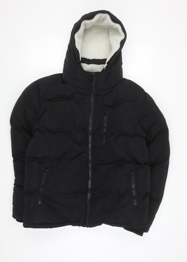 SoulCal & Co Men’s Black Puffer Hooded Jacket Size S