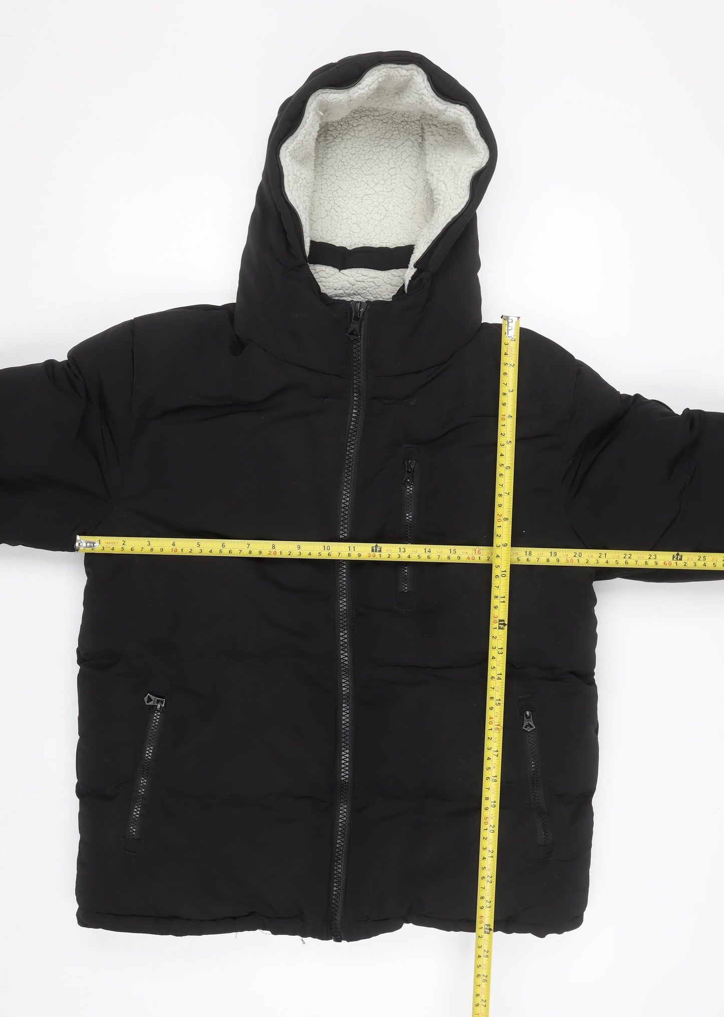 SoulCal & Co Men’s Black Puffer Hooded Jacket Size S