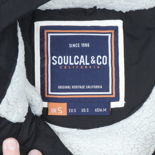 SoulCal & Co Men’s Black Puffer Hooded Jacket Size S