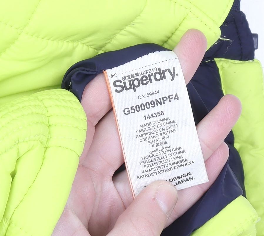Superdry Women's Yellow Hooded Puffer Jacket Size S