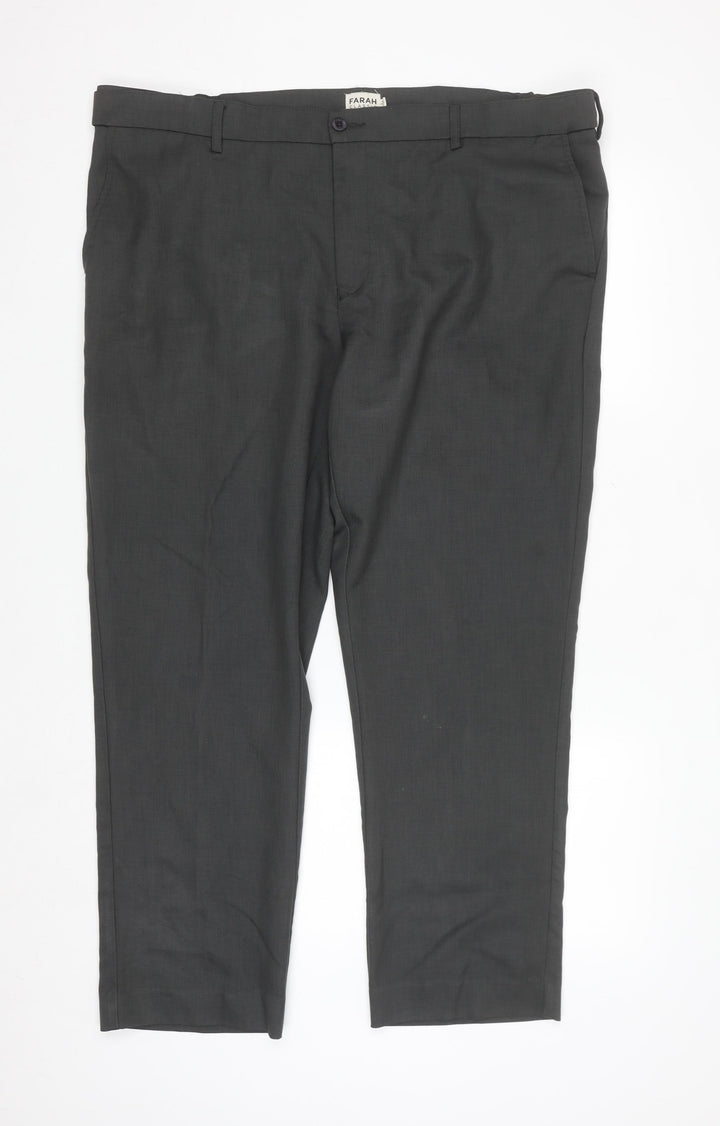 Farah Classic Men's Grey 42W 29L Straight Formal Trousers