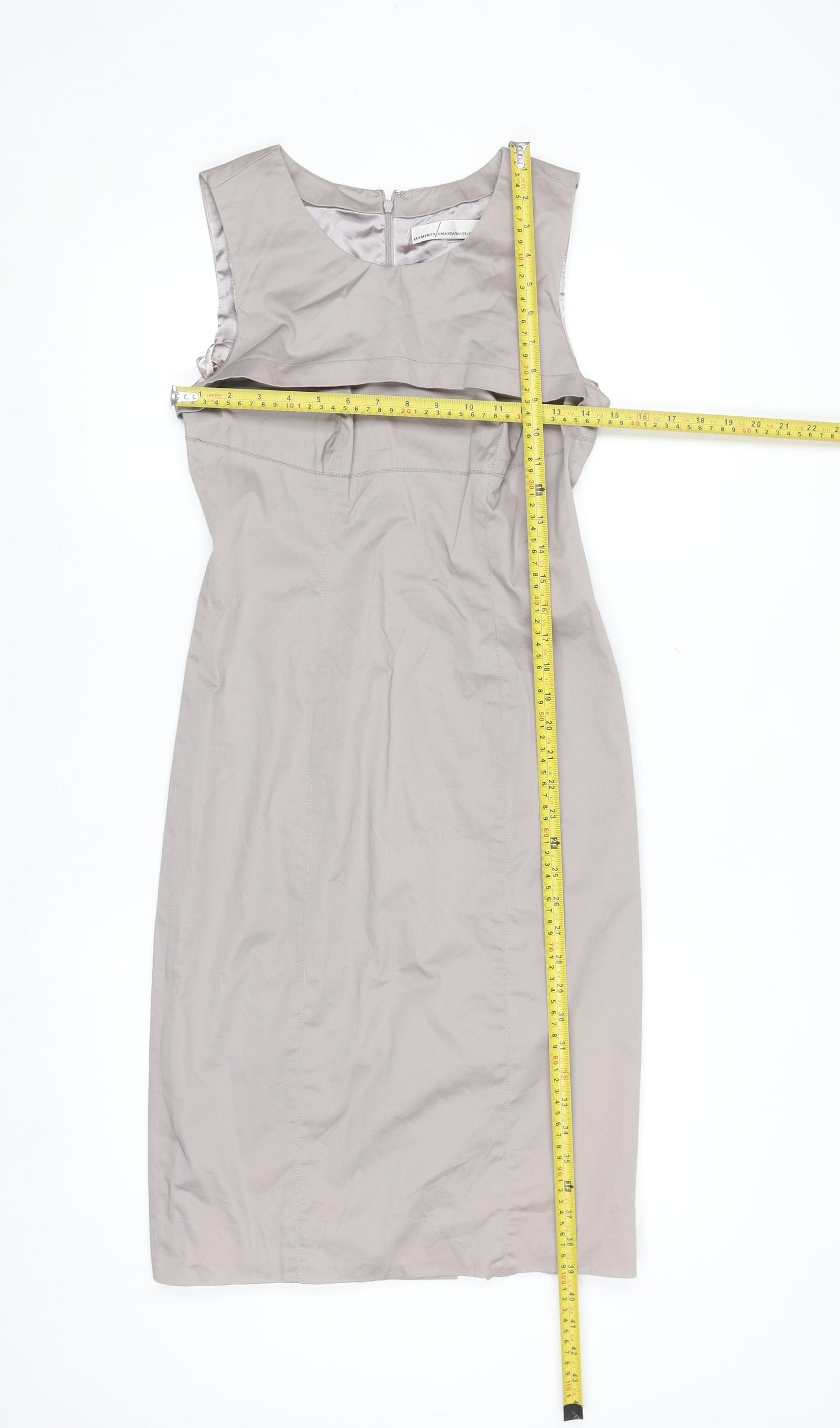 Amanda Wakeley Women’s Grey Size 10 Sheath Knee Length Dress