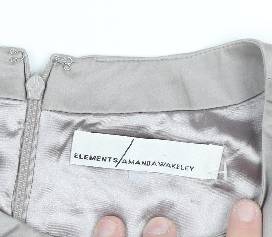 Amanda Wakeley Women’s Grey Size 10 Sheath Knee Length Dress