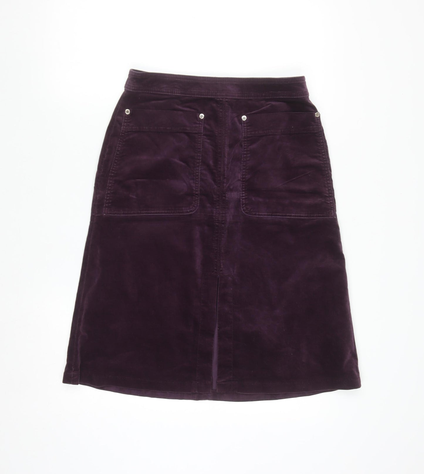 Marks and Spencer Women Purple A-Line Corduroy Skirt Size 10