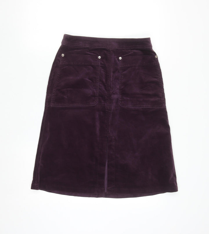 Marks and Spencer Women Purple A-Line Corduroy Skirt Size 10