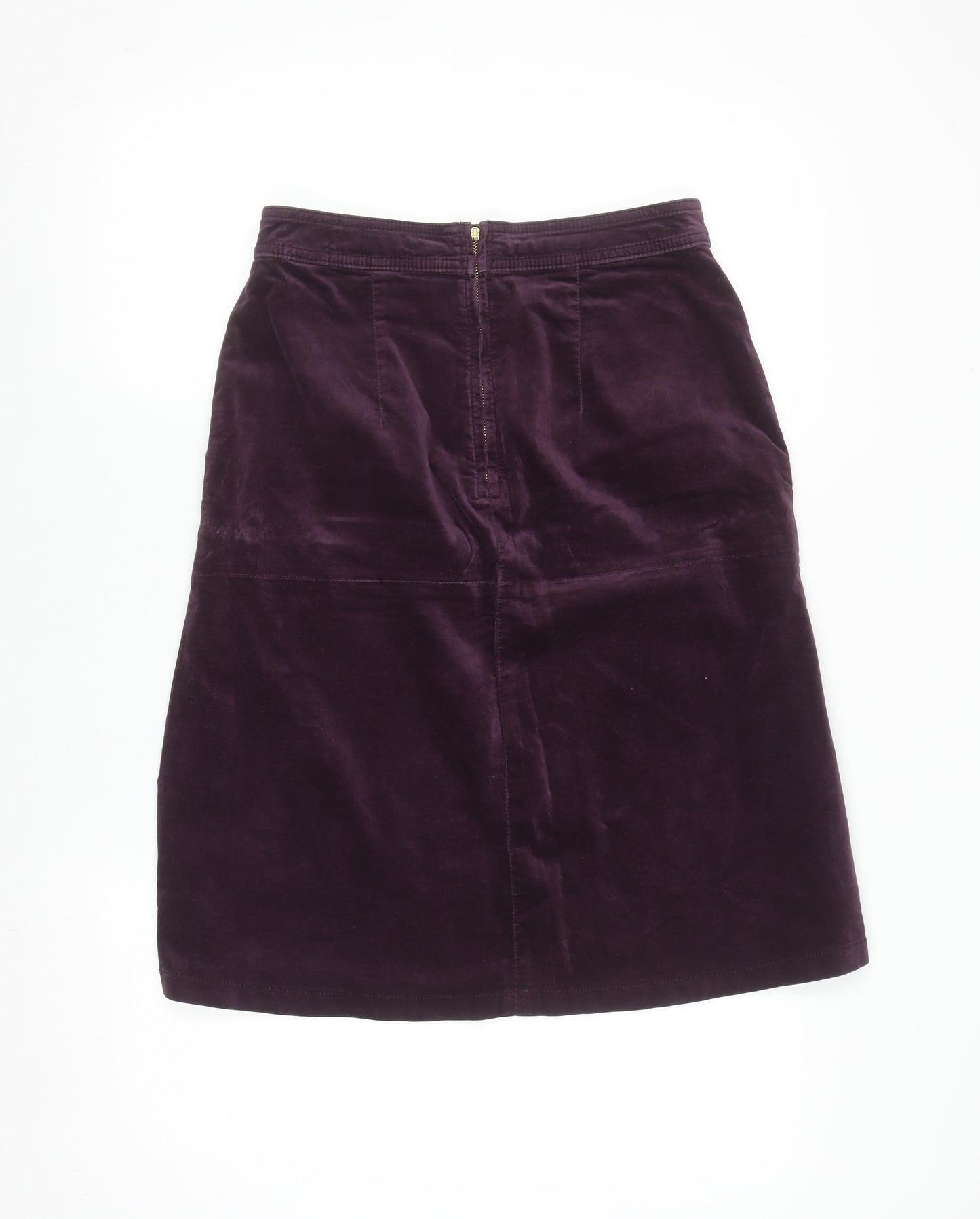 Marks and Spencer Women Purple A-Line Corduroy Skirt Size 10