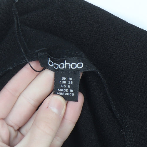 Boohoo Women's Black Lace Cuff Cropped Cardigan UK 10
