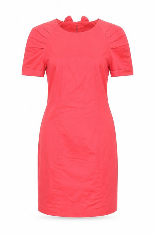 Front view of French Connection Women's Pink, size 10, Bow Back Sheath Dress