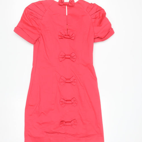 French Connection Women's Pink Size 10 Bow Back Sheath Dress