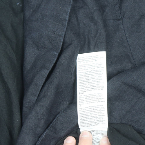 Esprit Womens Black Linen Blazer Jacket Size 16 Regular Fit