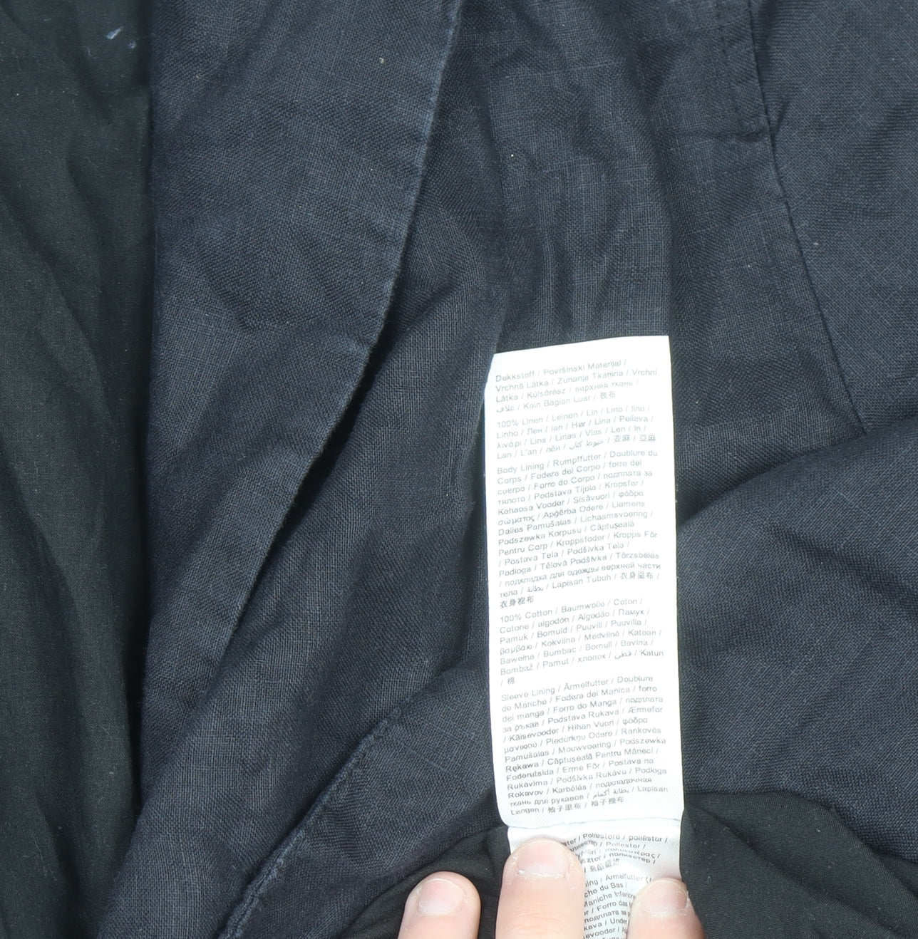 Esprit Womens Black Linen Blazer Jacket Size 16 Regular Fit
