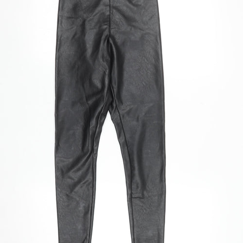 Gallery Women’s Black Faux Leather High Rise Leggings Size 8