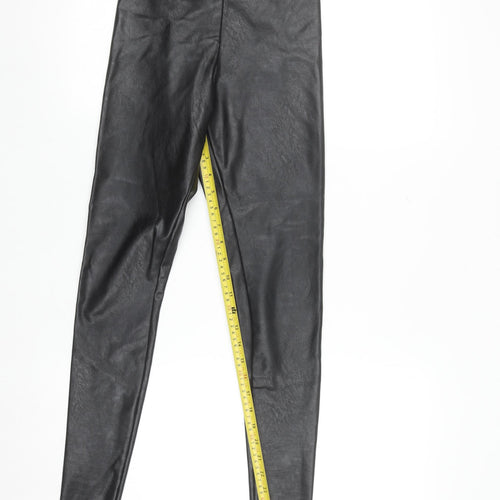 Gallery Women’s Black Faux Leather High Rise Leggings Size 8