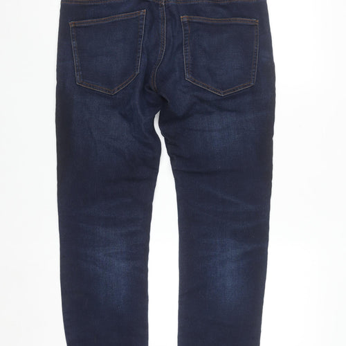 Dunnes Stores Men's Blue Slim Straight Jeans 32W 30L Dark Wash Denim