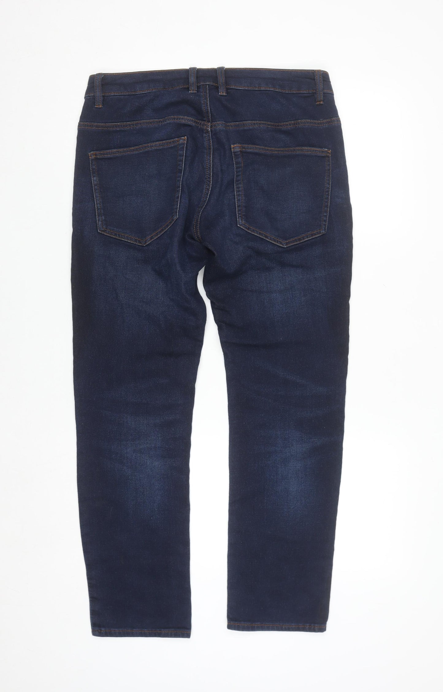 Dunnes Stores Men's Blue Slim Straight Jeans 32W 30L Dark Wash Denim