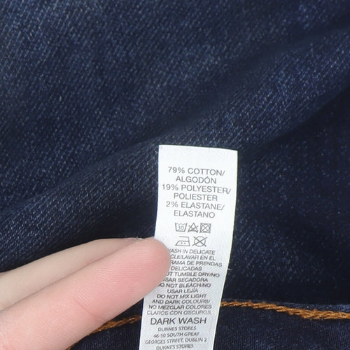 Dunnes Stores Men's Blue Slim Straight Jeans 32W 30L Dark Wash Denim