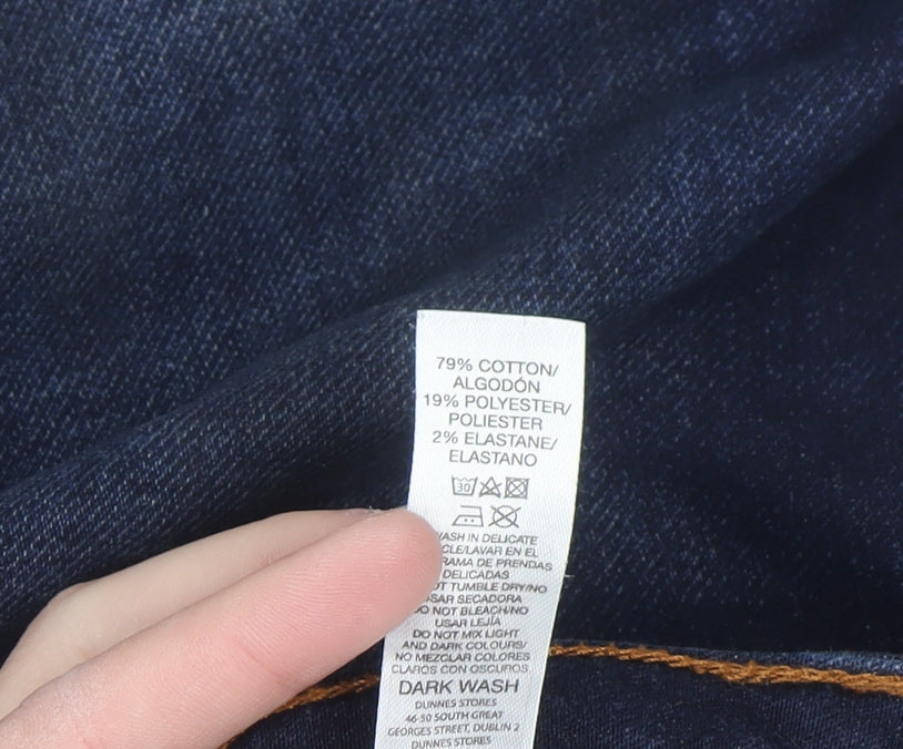 Dunnes Stores Men's Blue Slim Straight Jeans 32W 30L Dark Wash Denim