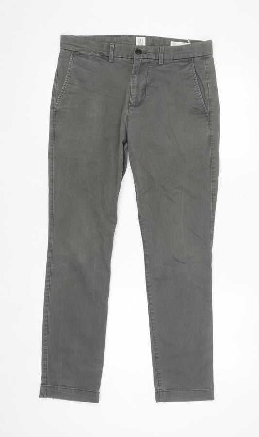 GAP Women’s Grey Essential Khaki Skinny Twill Chino Trousers Size 14