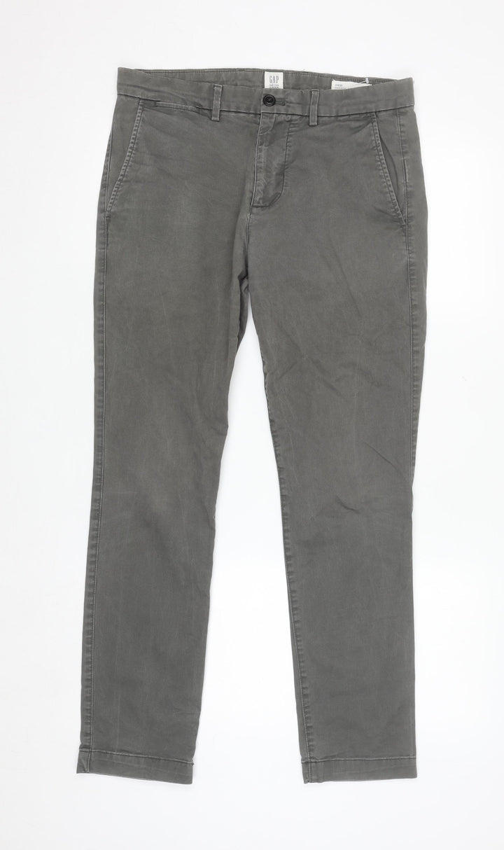 GAP Women’s Grey Essential Khaki Skinny Twill Chino Trousers Size 14